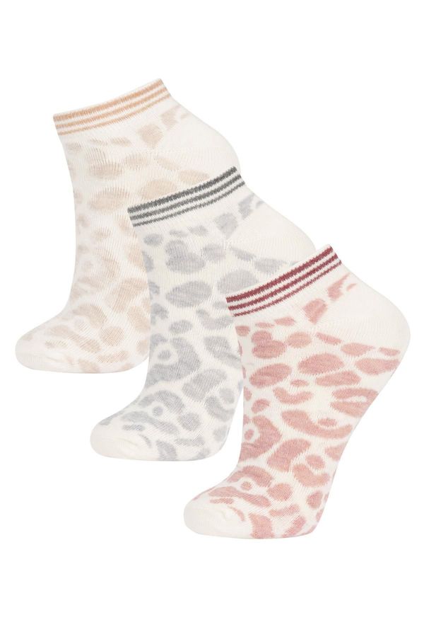 DEFACTO DEFACTO Women's 3-Piece Cotton Booties Socks