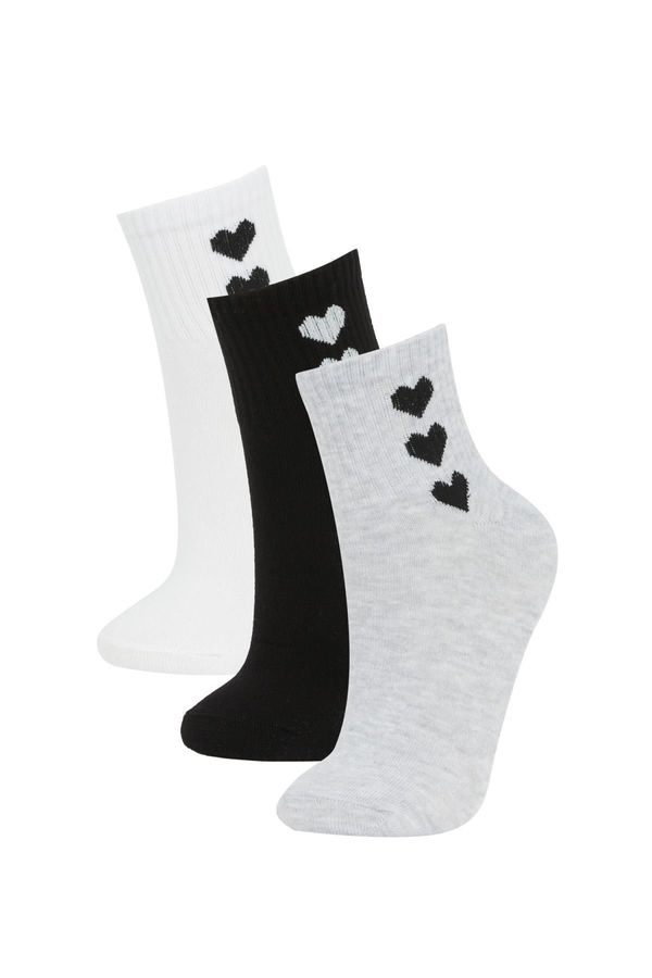 DEFACTO DEFACTO Women's 3-Piece Cotton Long Socks