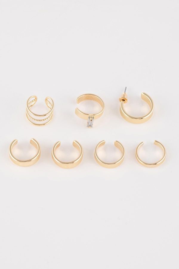 DEFACTO DEFACTO Women's 4-Piece Gold Cartilage Earrings