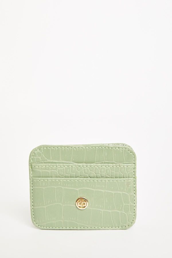 DEFACTO DEFACTO Women's Faux Leather Croco Card Holder