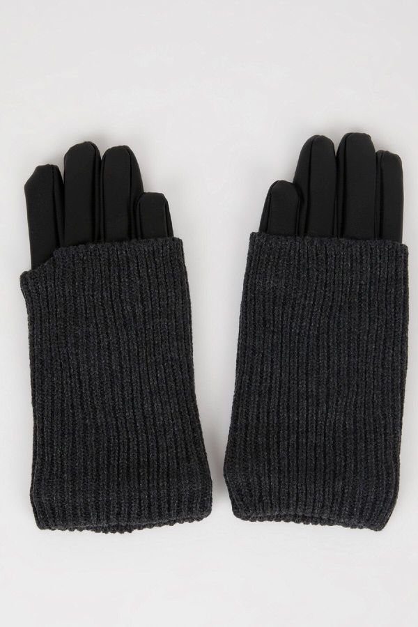 DEFACTO DEFACTO Women's Faux Leather Gloves