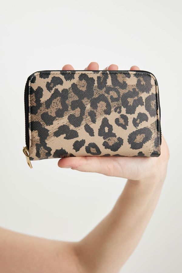 DEFACTO DEFACTO Women's Leopard Patterned Faux Leather Wallet C0885axns