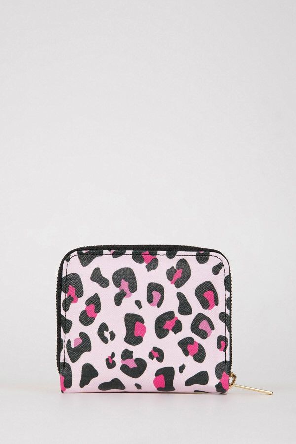 DEFACTO DEFACTO Women's Leopard Patterned Faux Leather Wallet