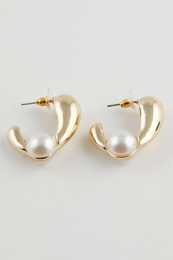 DEFACTO DEFACTO Women's Pearl Gold Earrings