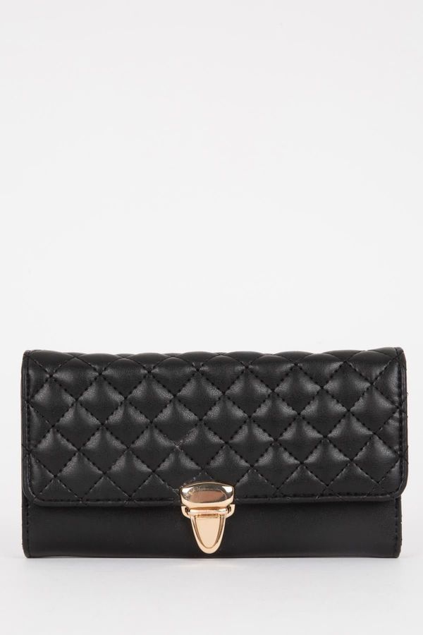 DEFACTO DEFACTO Women's Quilted Faux Leather Wallet