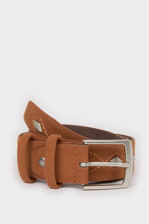 DEFACTO DEFACTO Women's Rectangle Buckle Faux Leather Casual Belt