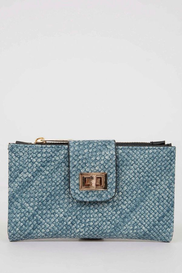 DEFACTO DEFACTO Women's Straw Patterned Buckle Wallet