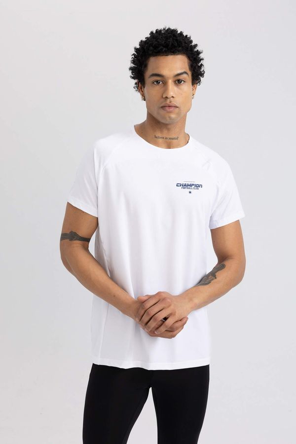 DEFACTO DeFactoFit Slim Fit Collar Printed Sports T-Shirt