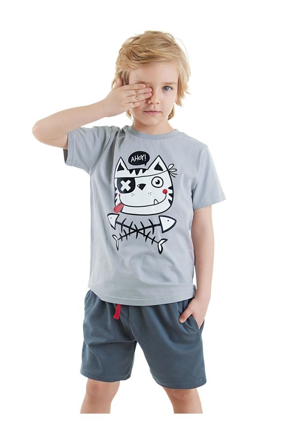 Denokids Denokids Ahoy Cat Boy T-shirt Shorts Set