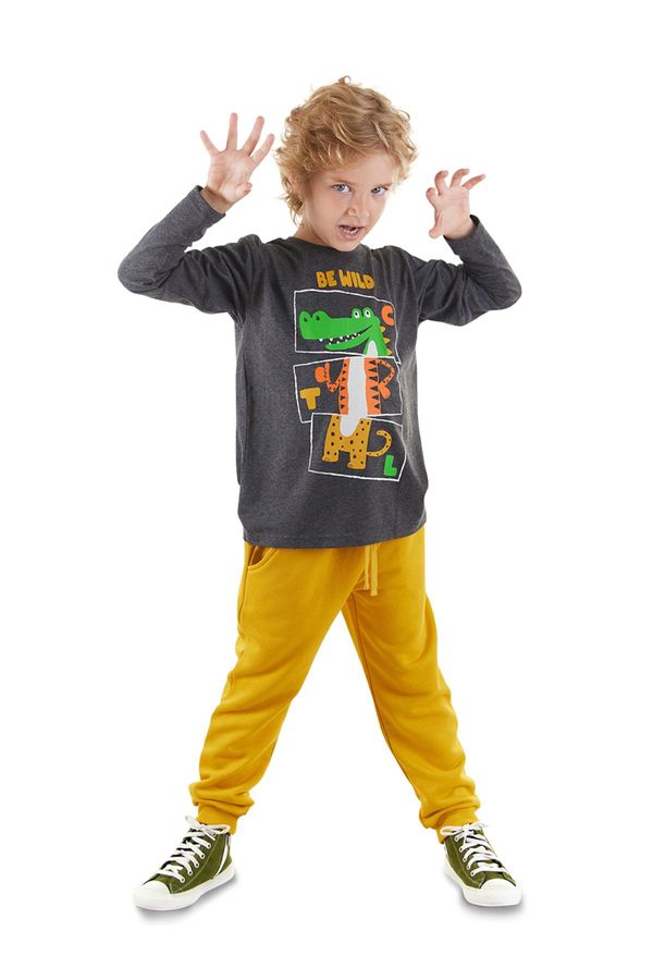 Denokids Denokids Be Wild Boy T-shirt Tracksuit Bottom Set