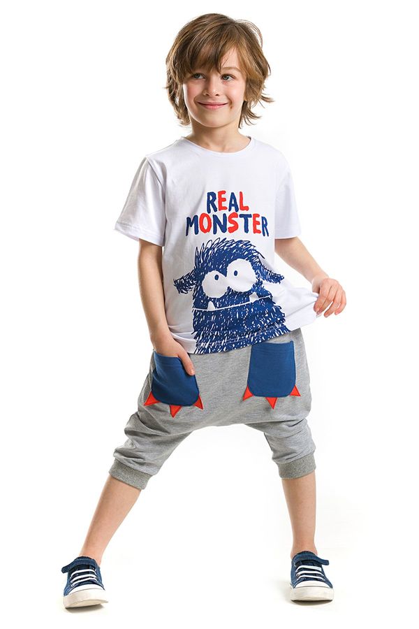 Denokids Denokids Boys' Monster Pocket T-shirt Capri Shorts Set