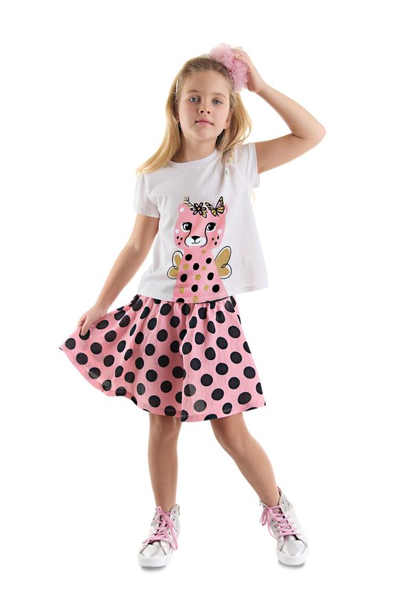Denokids Denokids Cheetah Girl Kids T-shirt Pink Skirt Suit