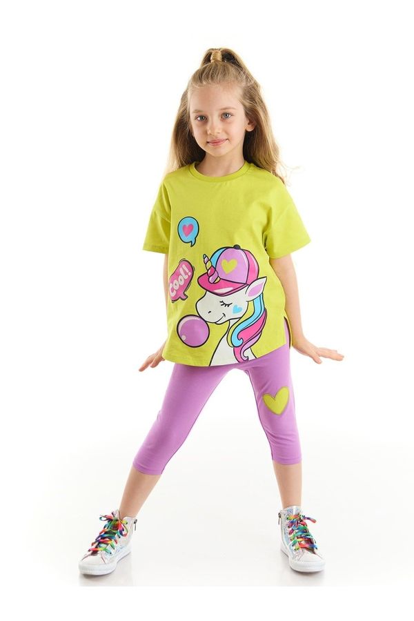 Denokids Denokids Cool Unicorn Girls T-shirt Lilac Leggings Suit