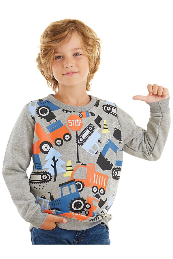 Denokids Denokids Cute Cars Boy Long Sleeve Sweatshirt