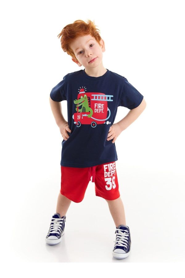 Denokids Denokids Firefighter Alligator Boy T-Shirt Shorts Set