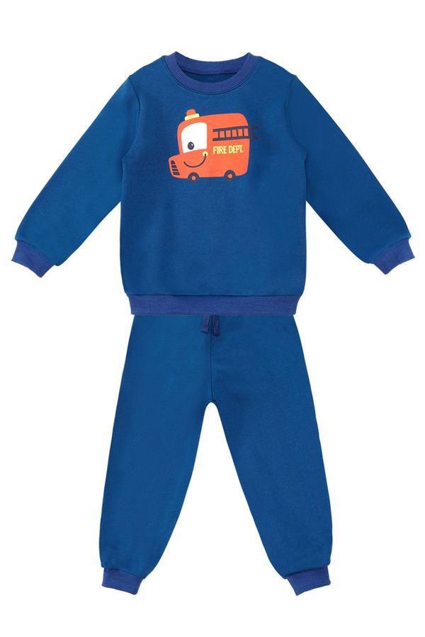 Denokids Denokids Firefighter Baby Boy Navy Blue Tracksuit Set