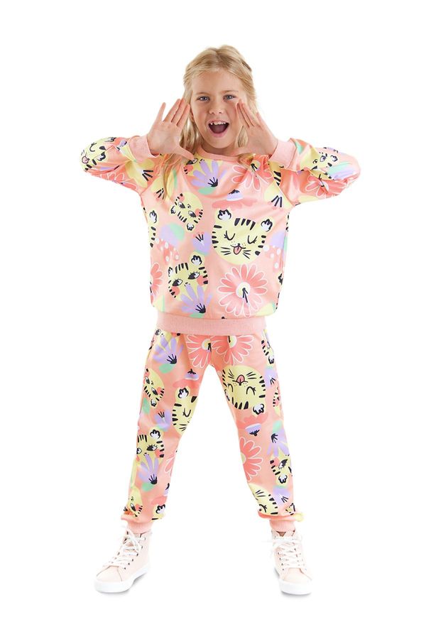 Denokids Denokids Floral Cat Girl Kids Tracksuit