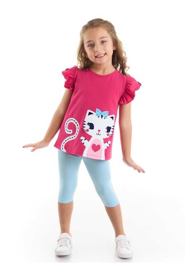 Denokids Denokids Frilly Kitten Girl's T-shirt Tights Set