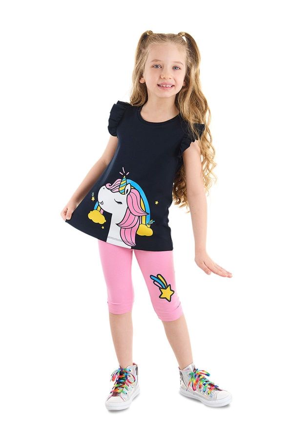 Denokids Denokids Frilly Unicorn Power Girl's Summer T-shirt Tights Set