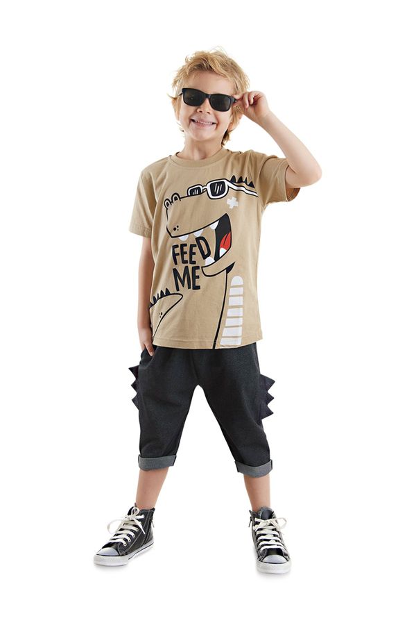 Denokids Denokids Funny Dino Boy T-shirt Capri Shorts Set