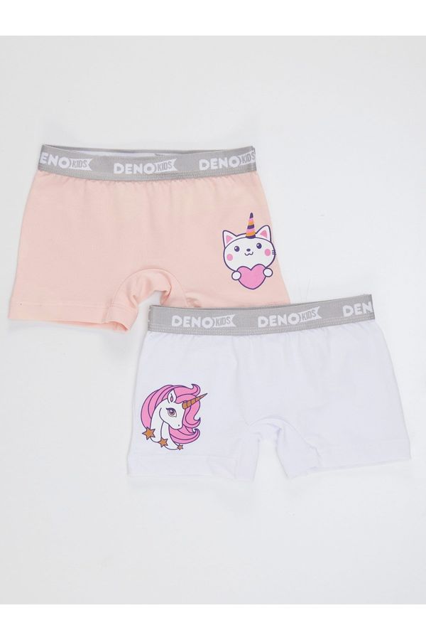 Denokids Denokids Girl's Pink-white 2 Piece Boxer Suit