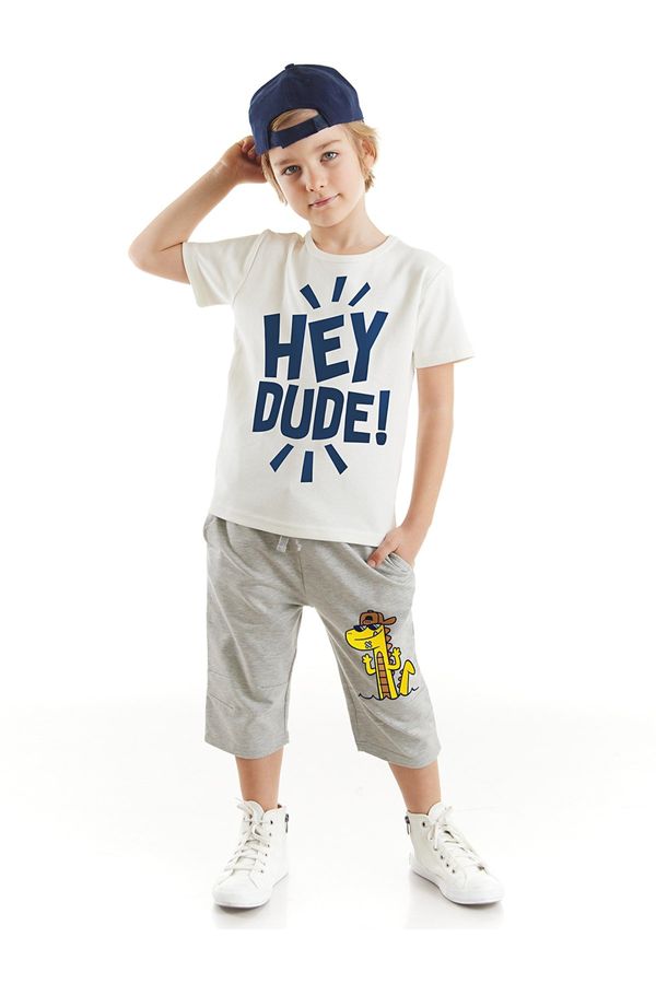 Denokids Denokids Hey Dude Boy's T-shirt Capri Shorts Set