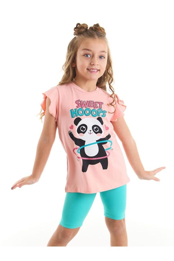 Denokids Denokids Hula-hoop Panda Girl's T-shirt Tights Set