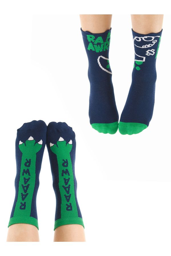 Denokids Denokids Knit Dino Boy 2 Pack Socket Socks Set