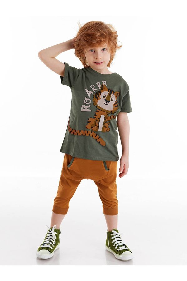 Denokids Denokids Little Tiger Boy's T-shirt Capri Shorts Set