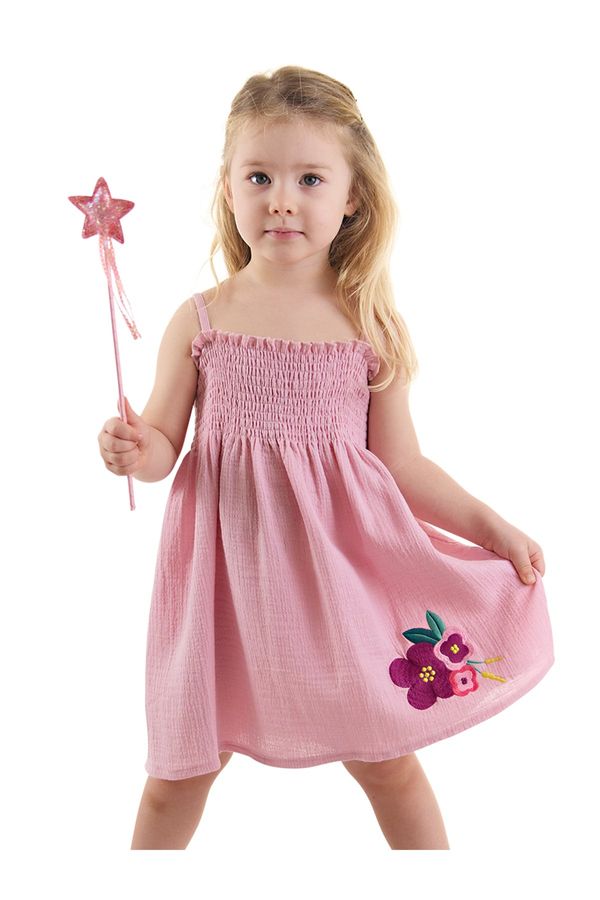 Denokids Denokids Pink Pink Baby Girl Floral Muslin Dress