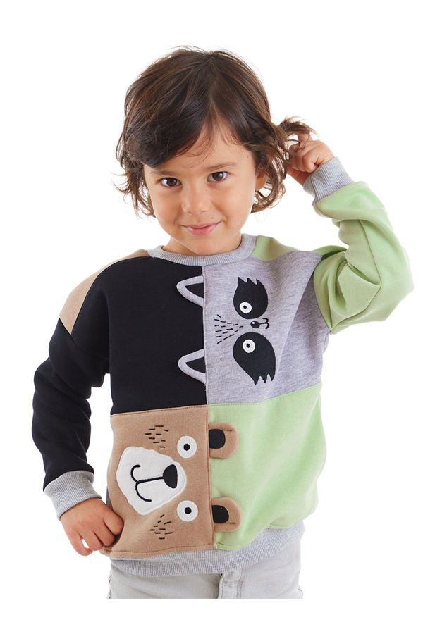 Denokids Denokids Raccoon And Bear Boy Colorful Sweatshirt