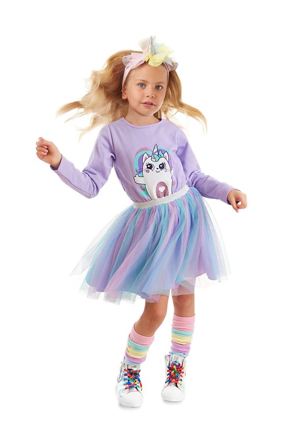 Denokids Denokids Rainbow Kedicorn Girl's Tulle Dress