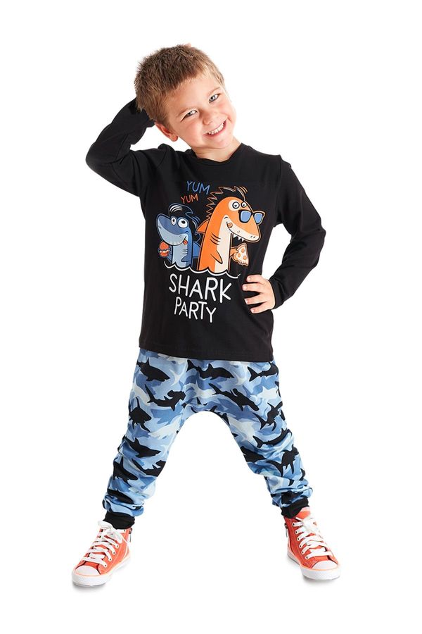 Denokids Denokids Shark Party Boy's T-shirt Trousers Set