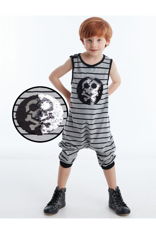 Denokids Denokids Skull Boys Striped Jumpsuit