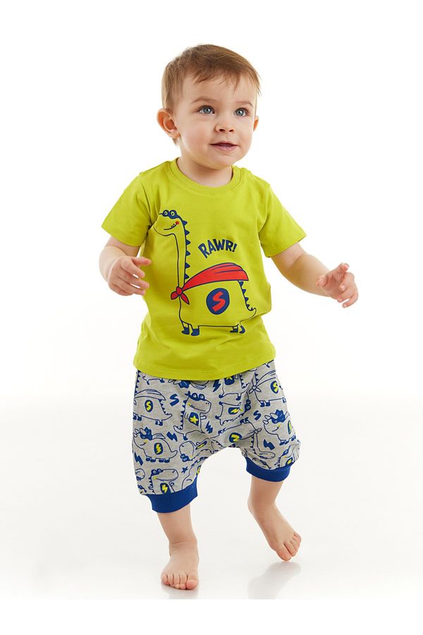 Denokids Denokids Super Dino Baby Boy T-shirt Capri Shorts Set