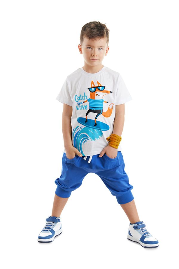 Denokids Denokids Surf Fox Boy's Summer T-shirt Capri Shorts Set