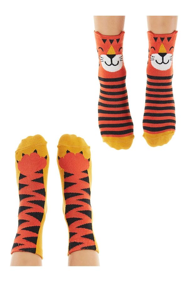 Denokids Denokids Tiger Boys 2-Pair Crewneck Sock Set