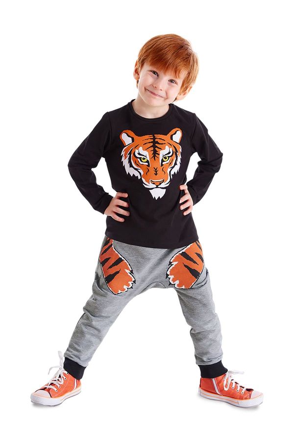 Denokids Denokids Tiger Claw Boy's Winter T-shirt Trousers Set