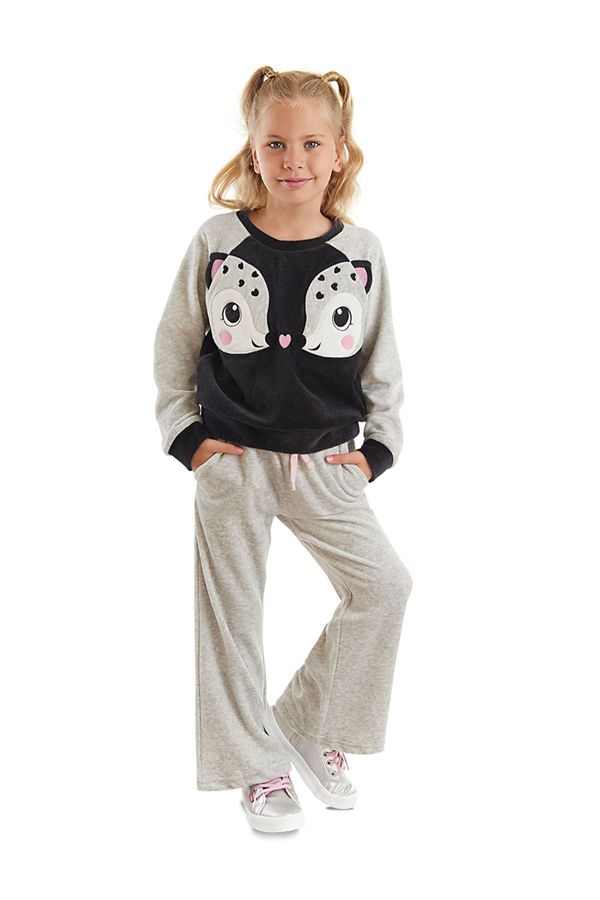 Denokids Denokids Twin Ceylan Girls' Velvet Tracksuit Set