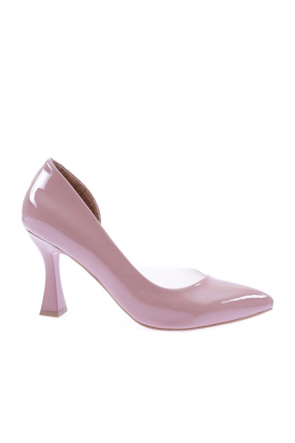 DGN DGN 0653-22y Women's Pointed Toe, Low-cut, Side Transparent Long Heeled Shoes