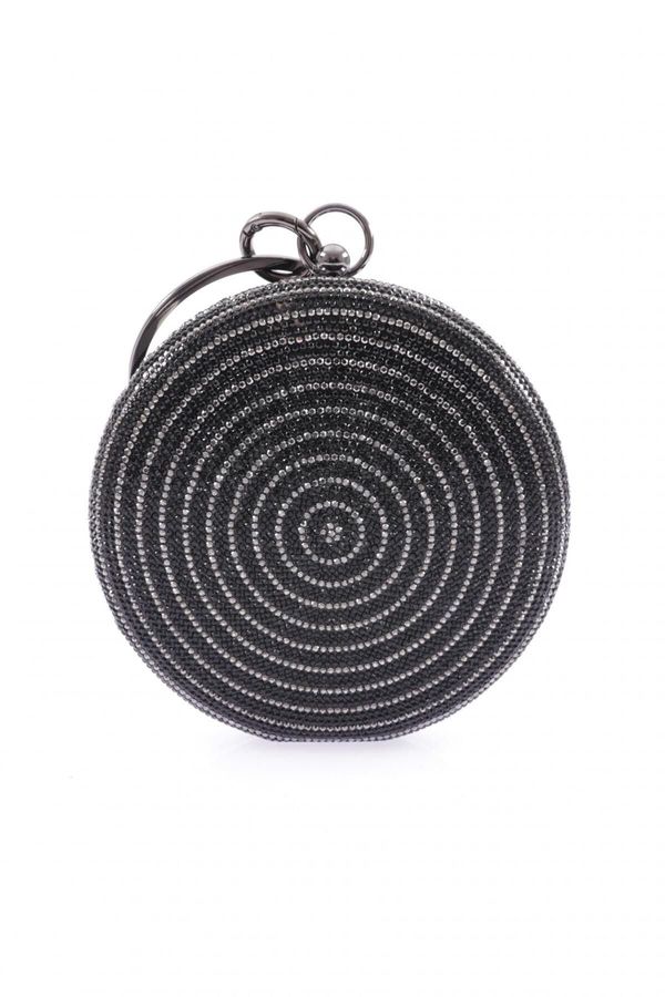 DGN DGN 371-22y Women's Evening Dress Clutch Bag Black Stone