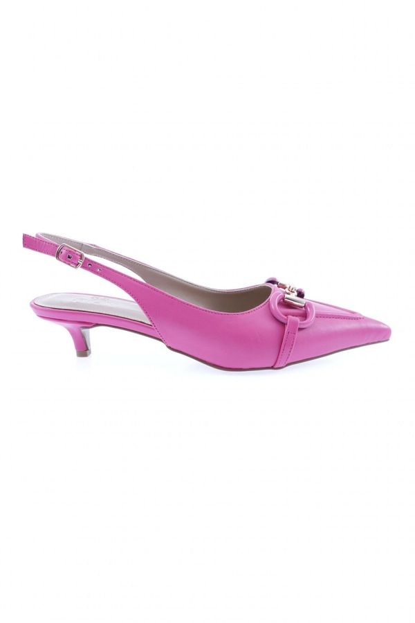 DGN DGN 4205-23Y Women's Ankle Strap Buckle Short Heeled Shoes Fuchsia