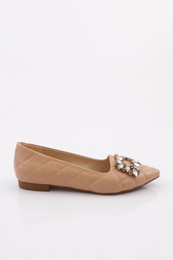 DGN DGN 6560 Women's Crystal Square Buckle Flats.