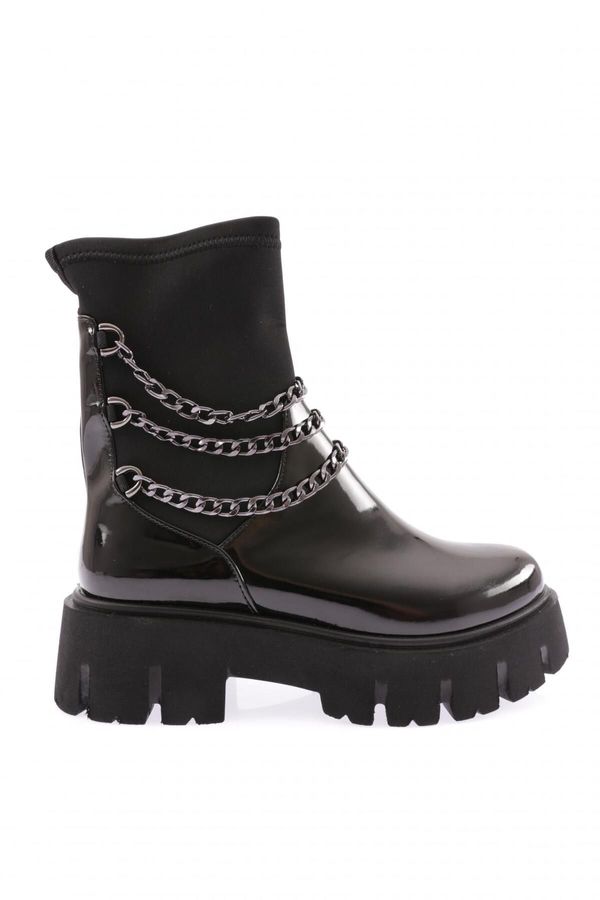 DGN DGN Es806 Women's Thick Chain Accessory Boots.