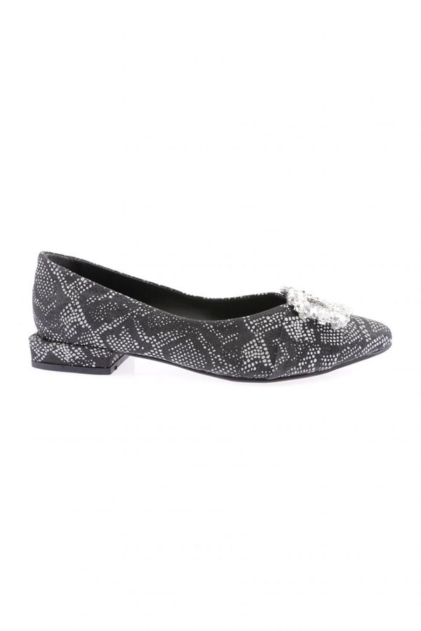 DGN DGN Fb-15-23y Women's Crystal Square Buckle Flats