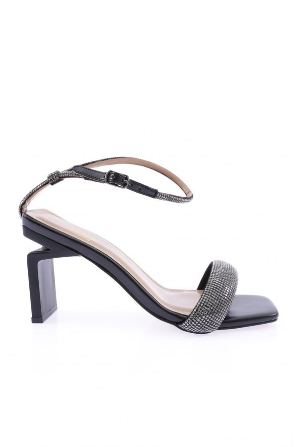 DGN DGN K9016 Women's Silver Stone Band Strap On Ankle Heels Sandals