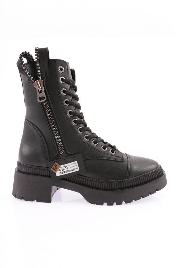 DGN DGN K9040 Women's Summer Zipper and Lace-Up Boots