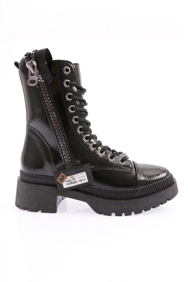 DGN DGN K9040 Women's Summer Zipper and Lace-Up Boots