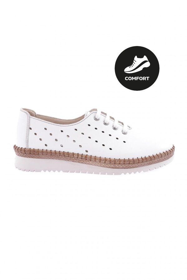 DGN DGN P57-23y Women's Lace-up Casual Shoes Genuine Leather White