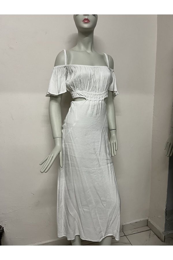 Dilvin Dilvin Sleeve Detailed Midi Length Dress